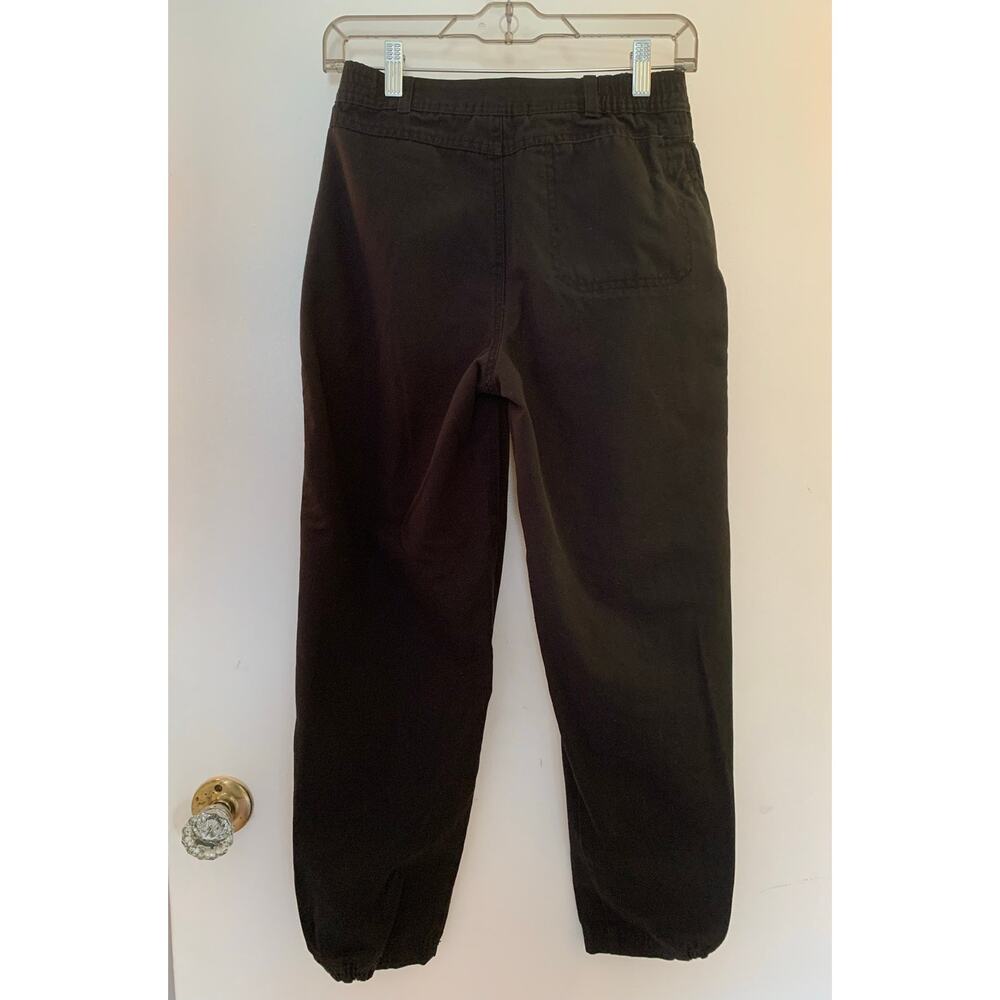 Vintage Pilot Co Girls Sz 14 Black Tapered Jogger Pants Elastic Hem 90s Pleated - Picture 4 of 13